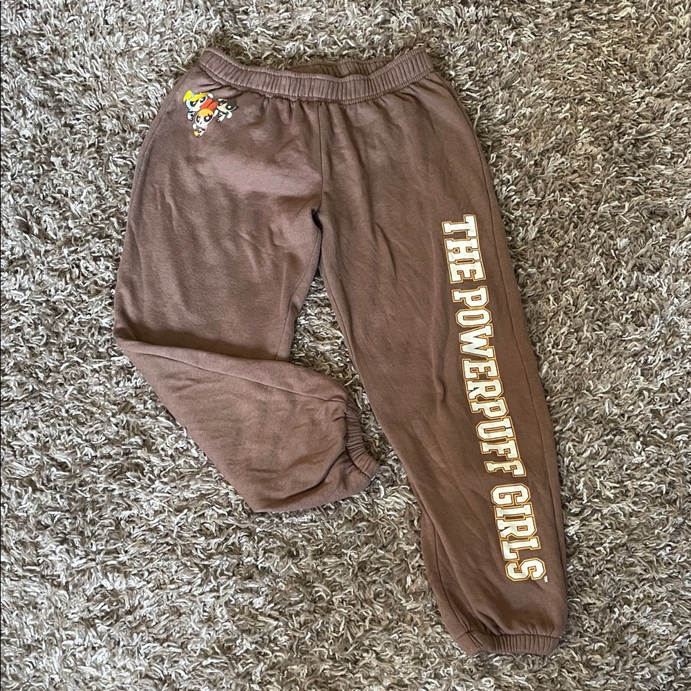 Powerpuffs girls cartoon Brown Joggers size medium